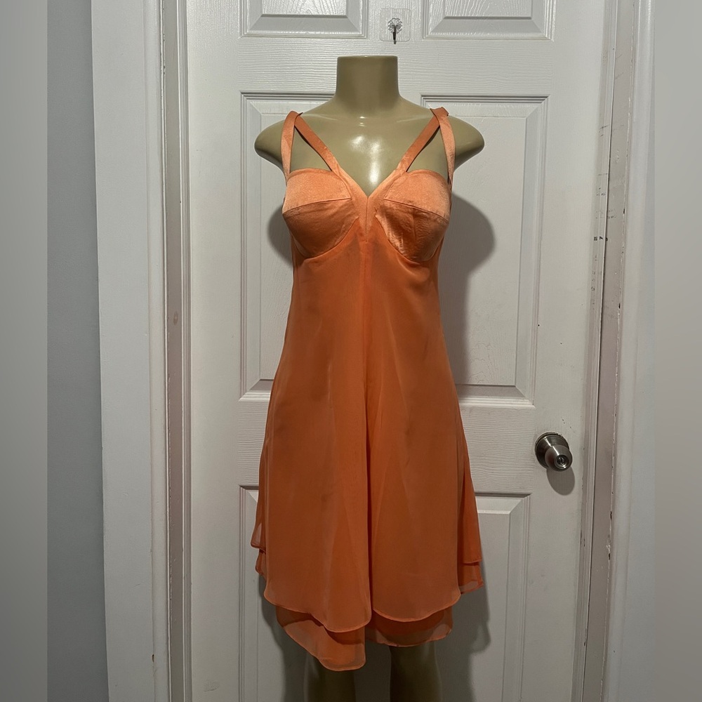 Orange Satin Dress